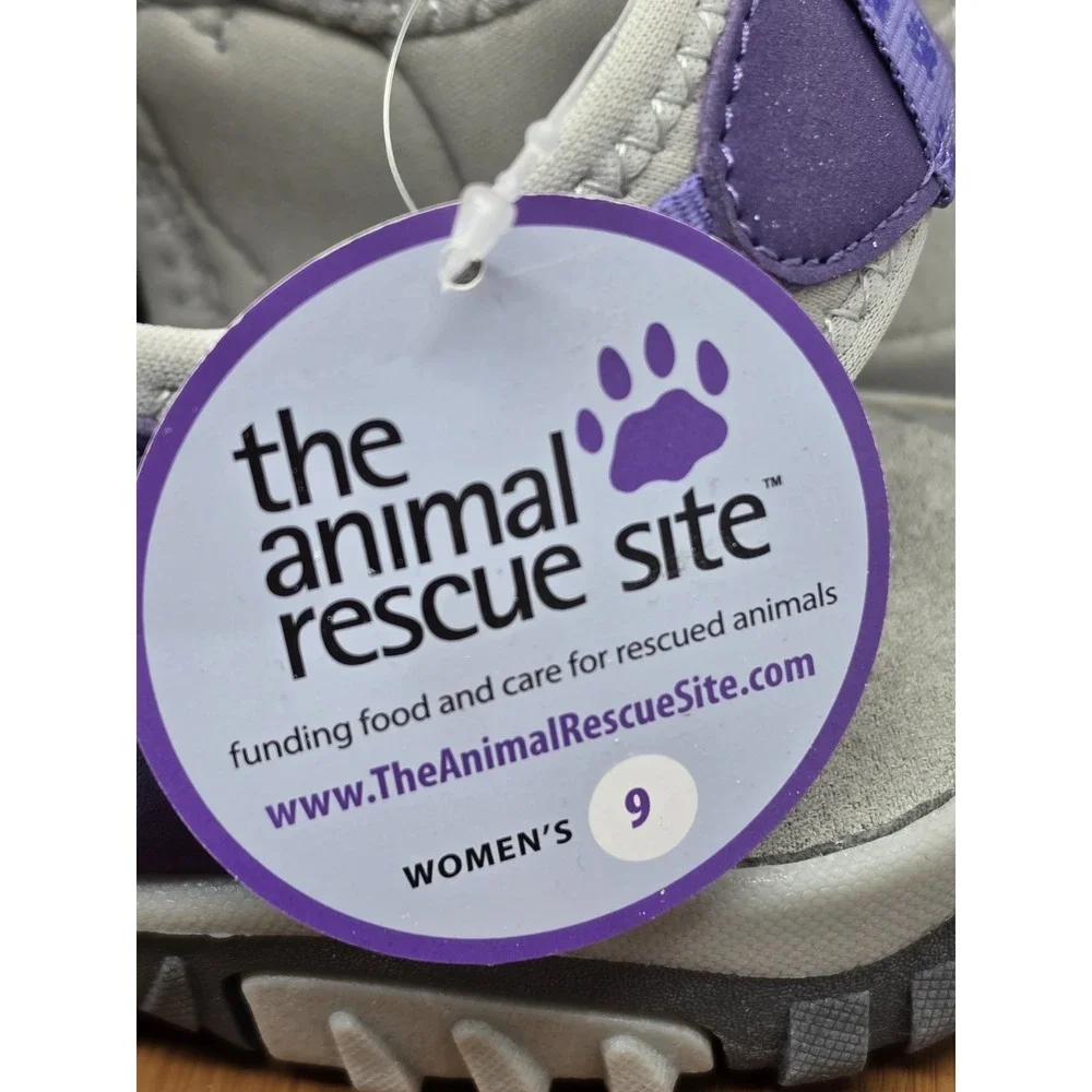Animal Rescue Site Womens Size 9‎ Purple Paw Print Water Sandals - Picture 2 of 7